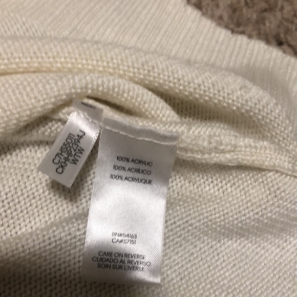 Calvin Klein creamy beige kind of waffle knit cowl neck sweater, size L - Picture 3 of 12